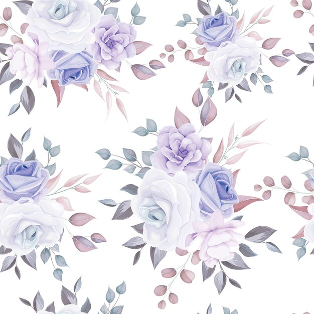 부드러운 보라색 꽃과 꽃 아름 다운 완벽 한 패턴