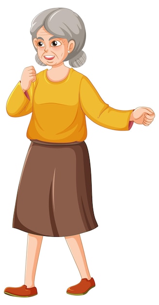 Free vector beautiful senior woman character