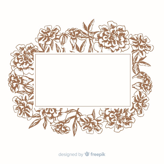 Beautiful sepia shades for empty floral frame