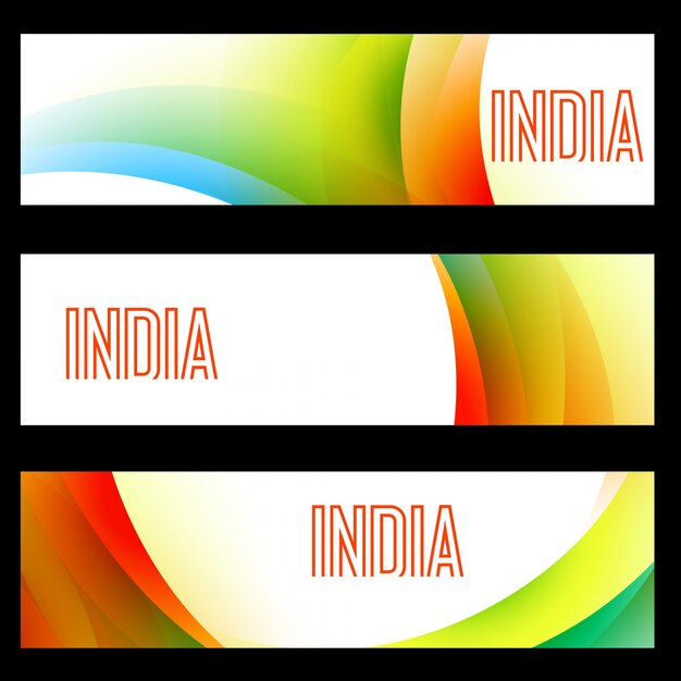 Beautiful set of indian flag headers