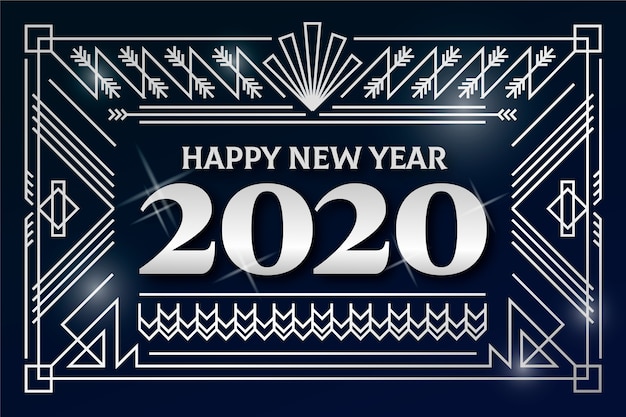 無料ベクター 美しい銀新年2020年背景