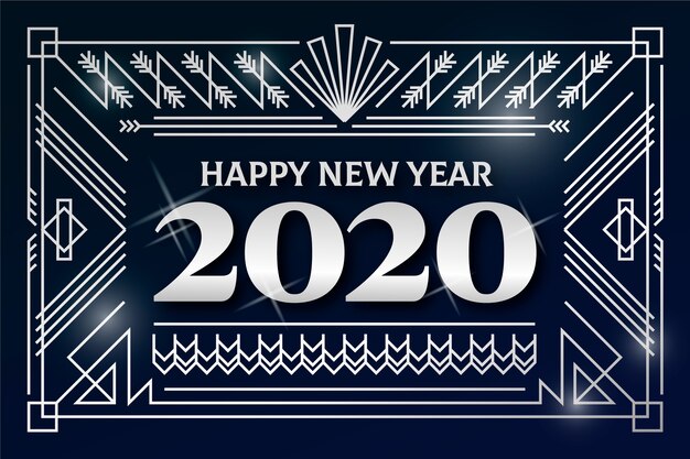 Beautiful silver new year 2020 background