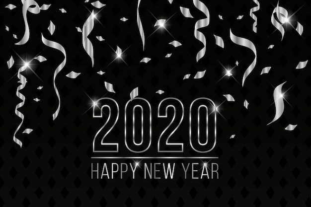 美しい銀新年2020年背景