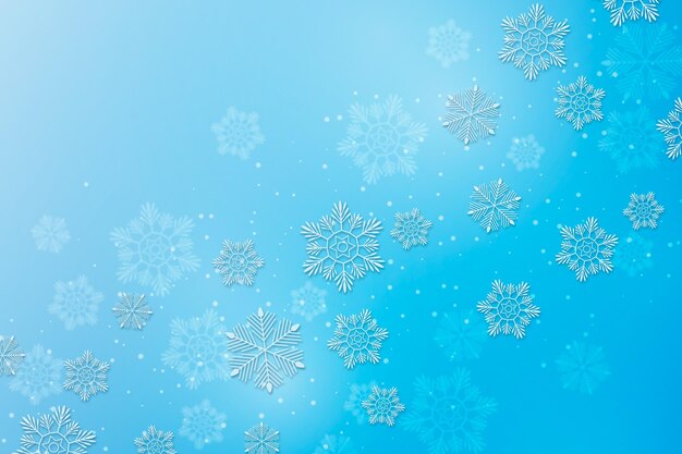 Beautiful snowflakes in paper style