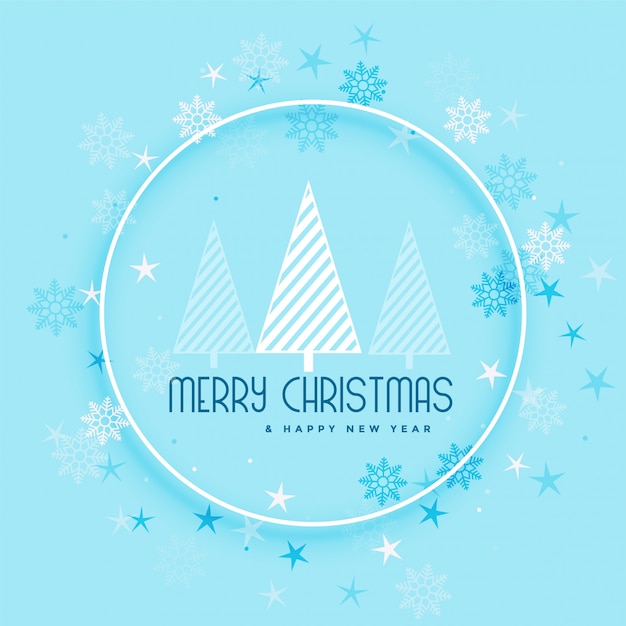 Beautiful snowflakes and tree background for merry christmas