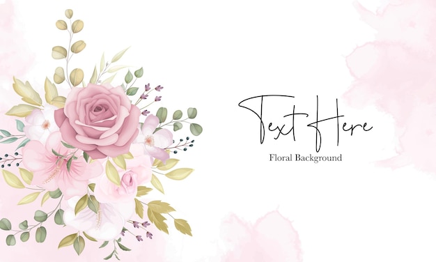 Free vector beautiful soft floral background with dusty pink flowers