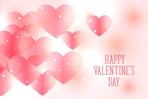 Beautiful soft pink hearts valentines day background