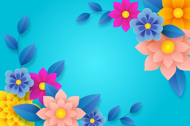 Beautiful spring background in paper style