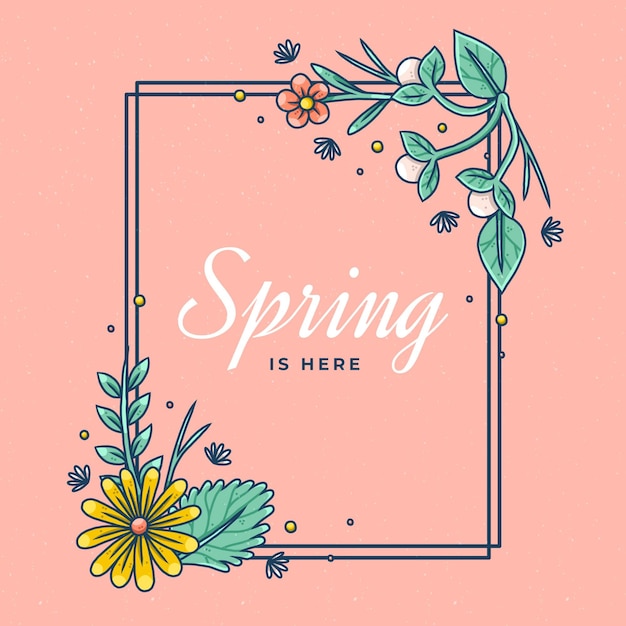 Free vector beautiful spring floral frame