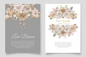 Free vector beautiful spring floral invitation card set