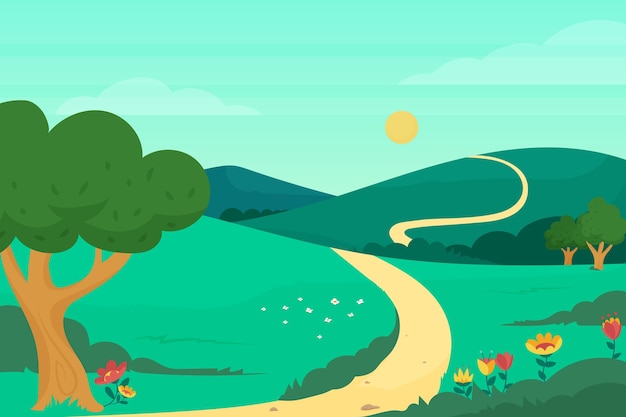 Beautiful Spring Landscape Background