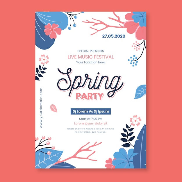 Free vector beautiful spring poster template