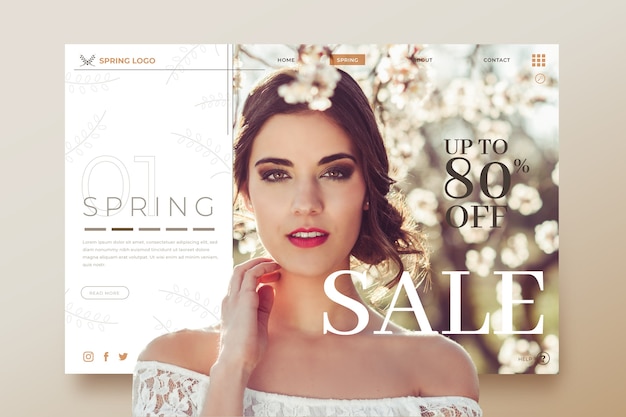 Free vector beautiful spring sale concept