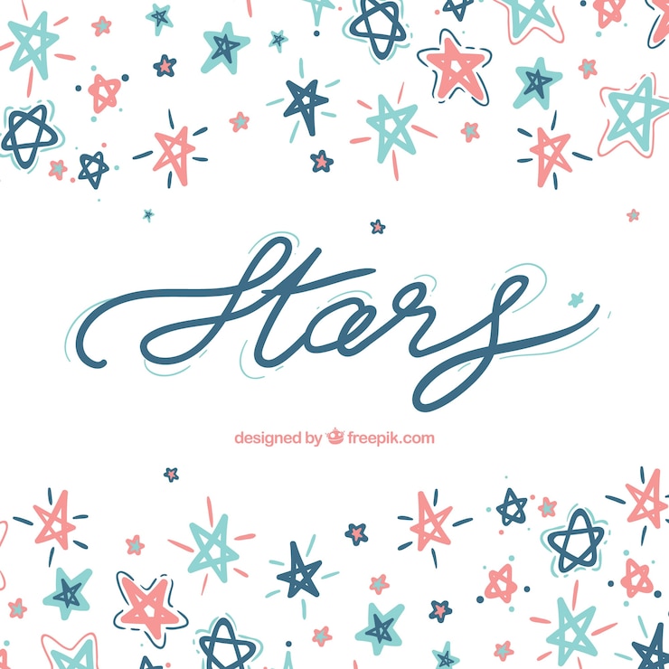 Free Vector beautiful star background with lettering