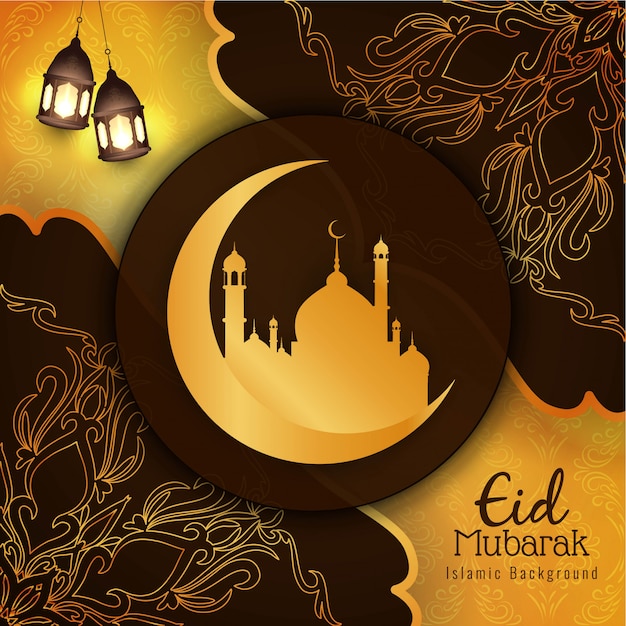 Beautiful stylish Eid Mubarak festival greeting