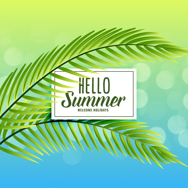 Beautiful summer background with tropical leaves