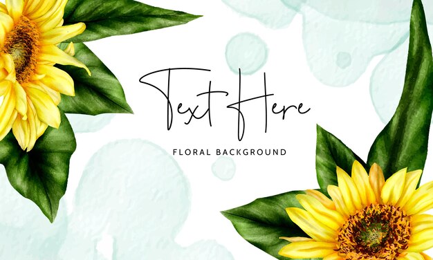 beautiful sun flower floral background template