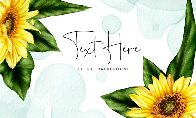beautiful sun flower floral background template