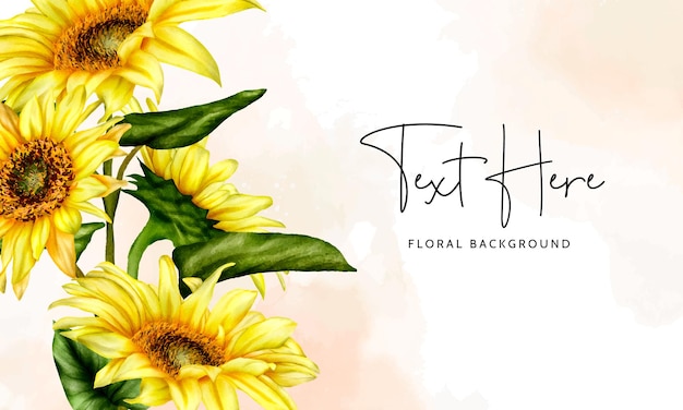 Beautiful Sun Flower Floral Background Template