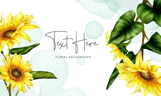 Beautiful Sun Flower Floral Background Template