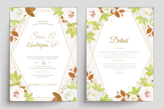 Beautiful sun flower and roses background wreath card design