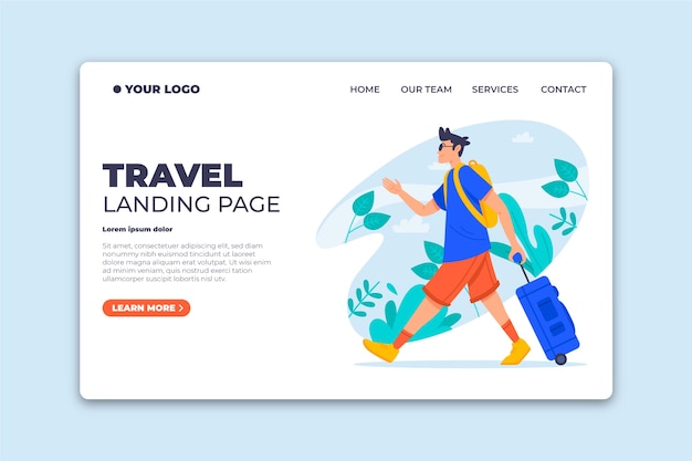 Bella landing page di viaggio