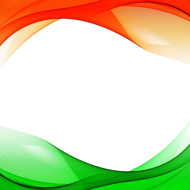 Красивый трехцветный индийский флаг волна тема фон