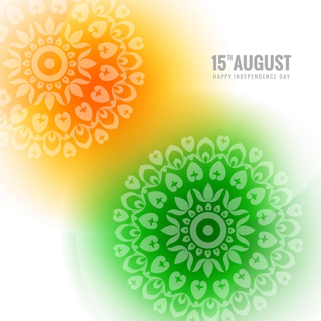 Free vector beautiful tricolor mandala with indian flag celebration card background