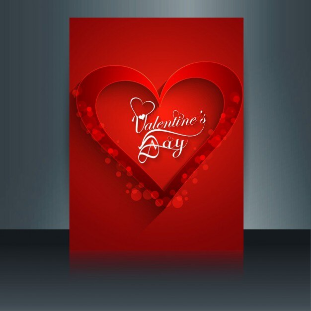 Free vector beautiful valentine brochure