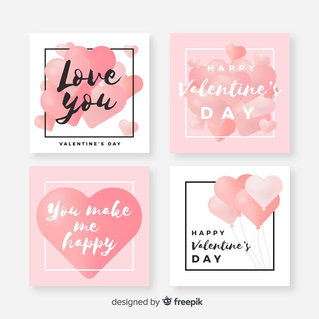 Beautiful valentine card set