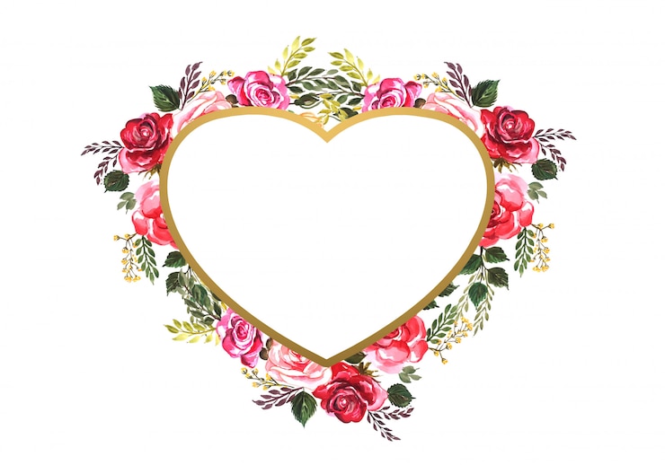 Free Vector beautiful valentine's day decorative flowers heart
