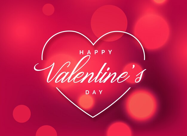 Beautiful valentine's day greeting background with bokeh effect