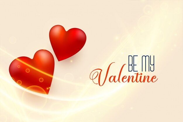 Beautiful valentines day background with 3d red hearts
