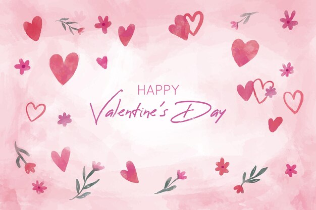 beautiful valentines day background with hand drawn hearts