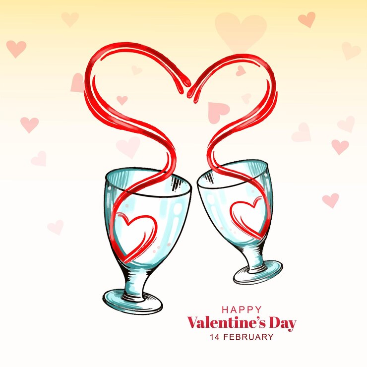 Free Vector beautiful valentines day invitation card background