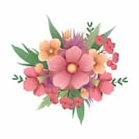 Vettore gratuito bellissimo bouquet vintage di fiori