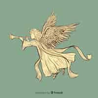 Free vector beautiful vintage christmas angel