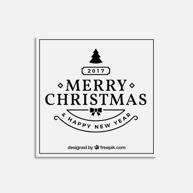 Free vector beautiful vintage christmas sticker