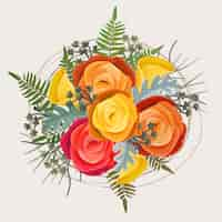 Free vector beautiful vintage floral bouquet