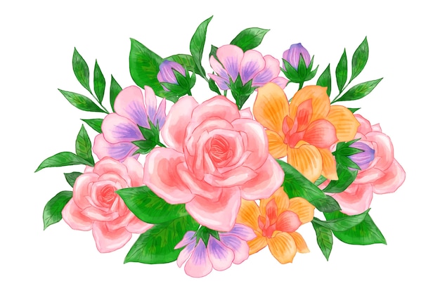 Free vector beautiful  vintage floral bouquet