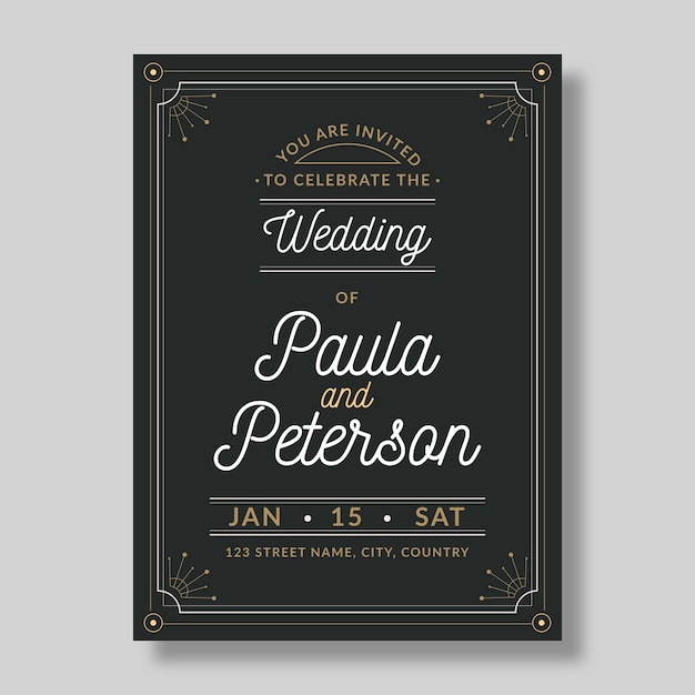 Beautiful vintage wedding invitation