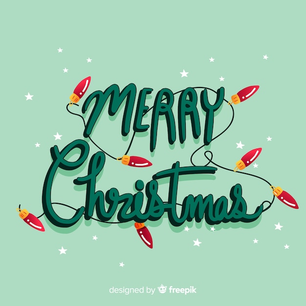 Free vector beautiful wallpaper with merry christmas lettering