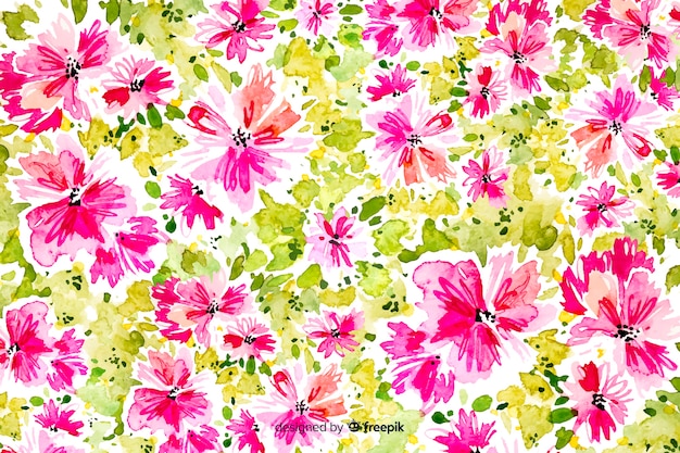 Beautiful watercolor abstract  floral background