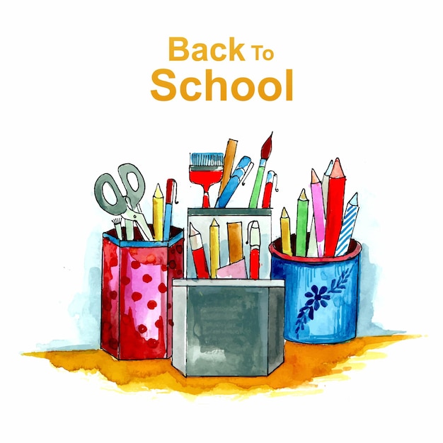 Free vector beautiful watercolor back to school background