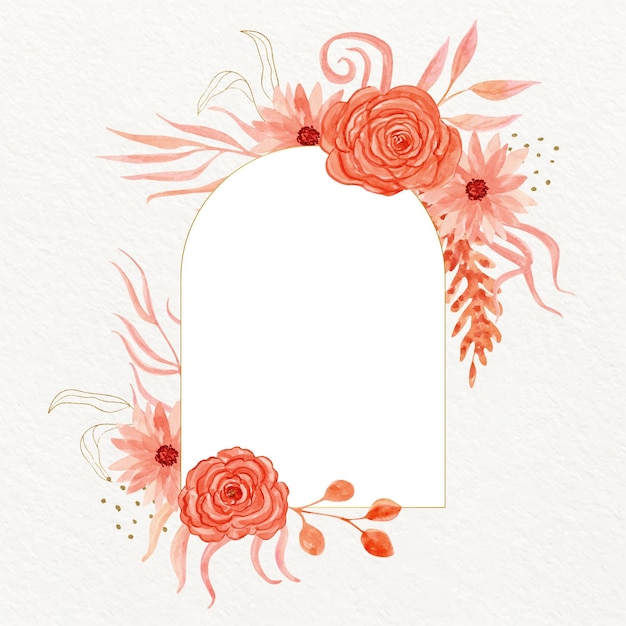 Free vector beautiful watercolor boho frame