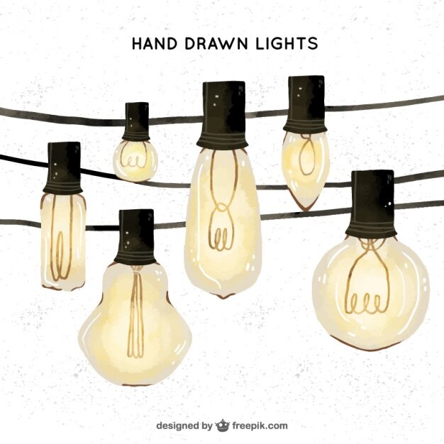 Free Vector beautiful watercolor bulbs