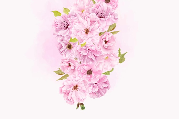 아름다운 수채화 벚꽃 배경 디자인