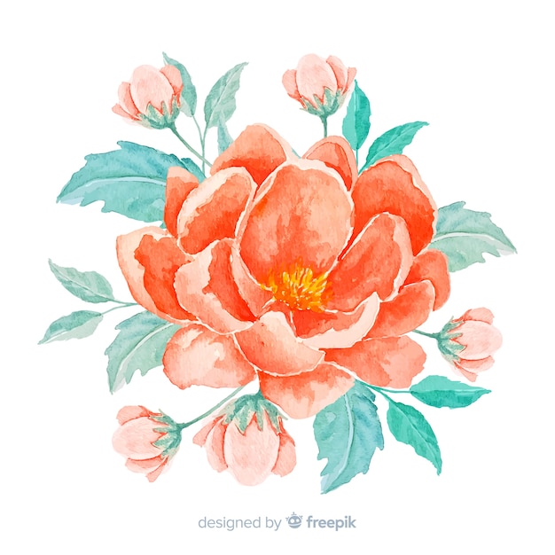 Beautiful watercolor colar flower