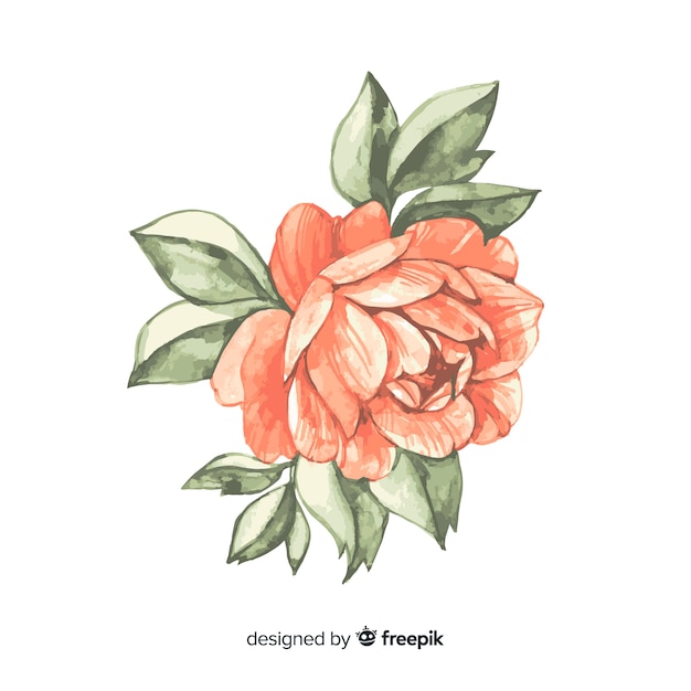 Free vector beautiful watercolor coral flower