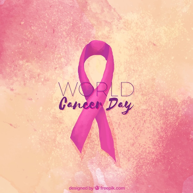 Beautiful watercolor design for world cancer day